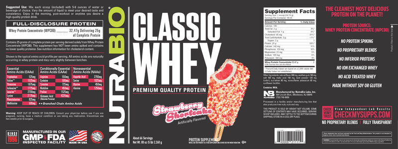 Classic Whey Protein - Protein Powder - 2300 grams
