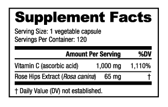 Vitamin C 1000mg - 120 Vegetable Capsules 