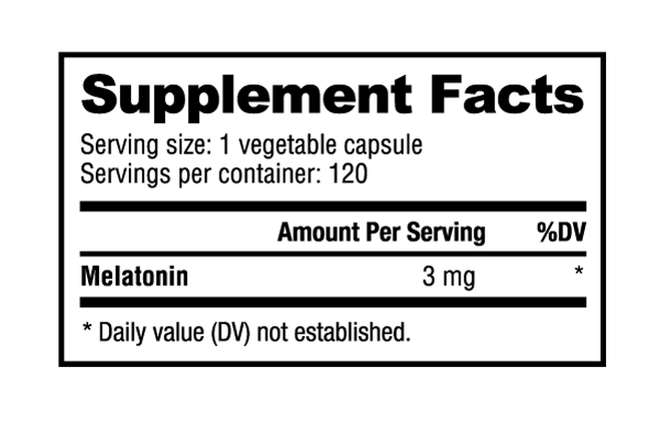 Melatonin (3mg) - 120 Vegetable Capsules 