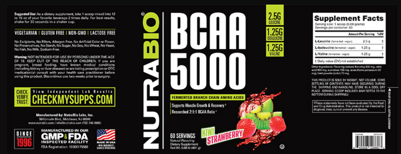 BCAA 5000 - Workout Powder - 60 Servings 