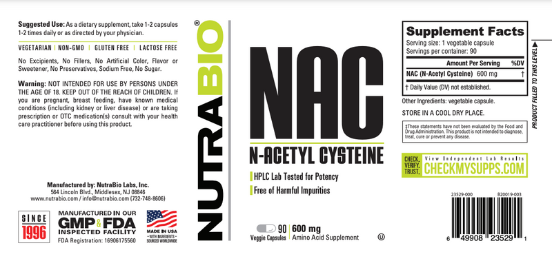 N-Acetyl-Cysteine (NAC) - 90 Plantaardige Capsules