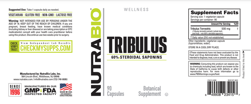 Tribulus Terrestris - 90 Plantaardige Capsules